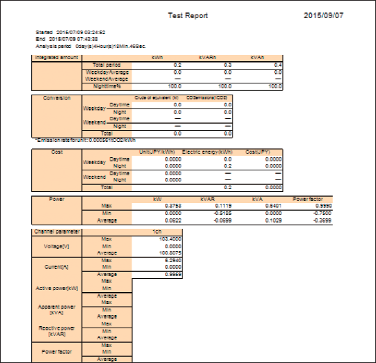 CW500样本报表